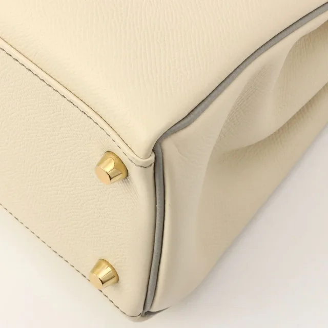 Hermès 2018 Kelly 28 Craie in White Epsom leather from VINTAGE QOO TOKYO, photo 10 of 13