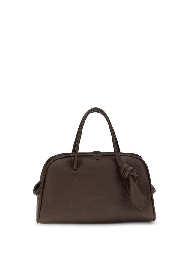Jacquemus Grained Calf Leather Top Handle Bag — Brown Bos Taurus in Brown Calfskin from HEWI