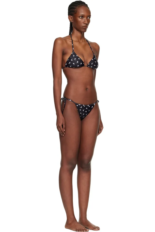 Moschino Black All Over Small Goose Print Bikini, photo 2 of 4 from SSENSE