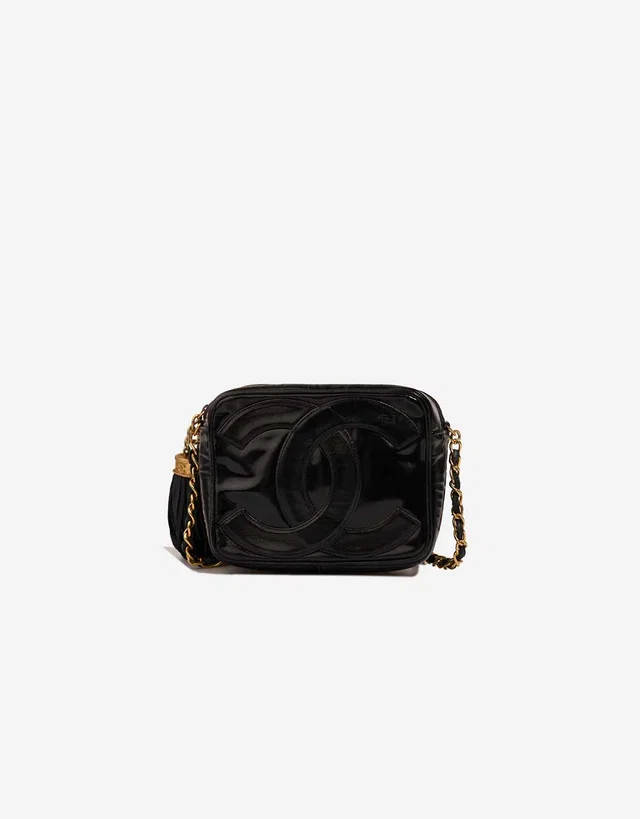 Chanel Camera Bag Mini Rectangular Patent Black in Black Patent leather from SACLÀB