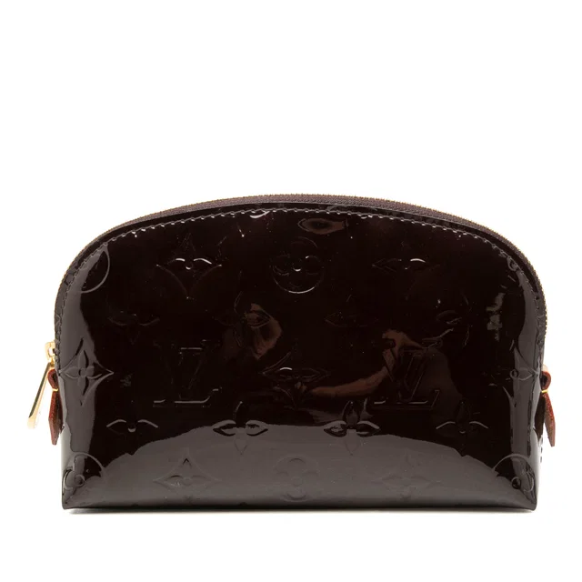 Purple Louis Vuitton Monogram Vernis Cosmetic Pouch in Purple Leather from Designer Revival
