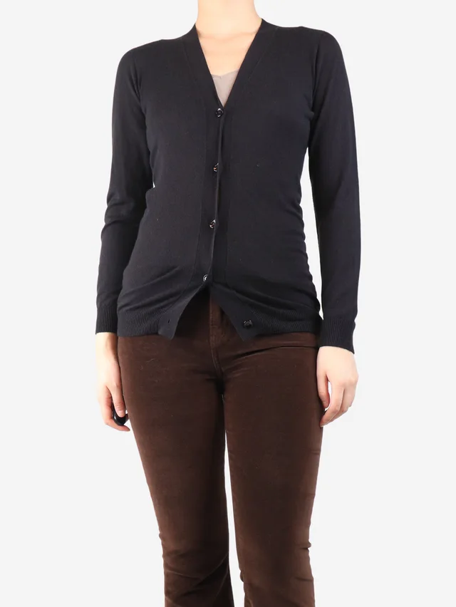 Max Mara Brown thin knit cardigan - size M in Brown Cashmere from Sign of the Times