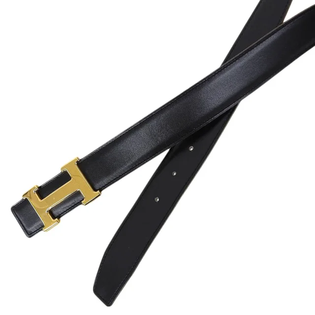 Hermès 1996 Constance Belt, Black in Black Box leather from VINTAGE QOO TOKYO, photo 7 of 8