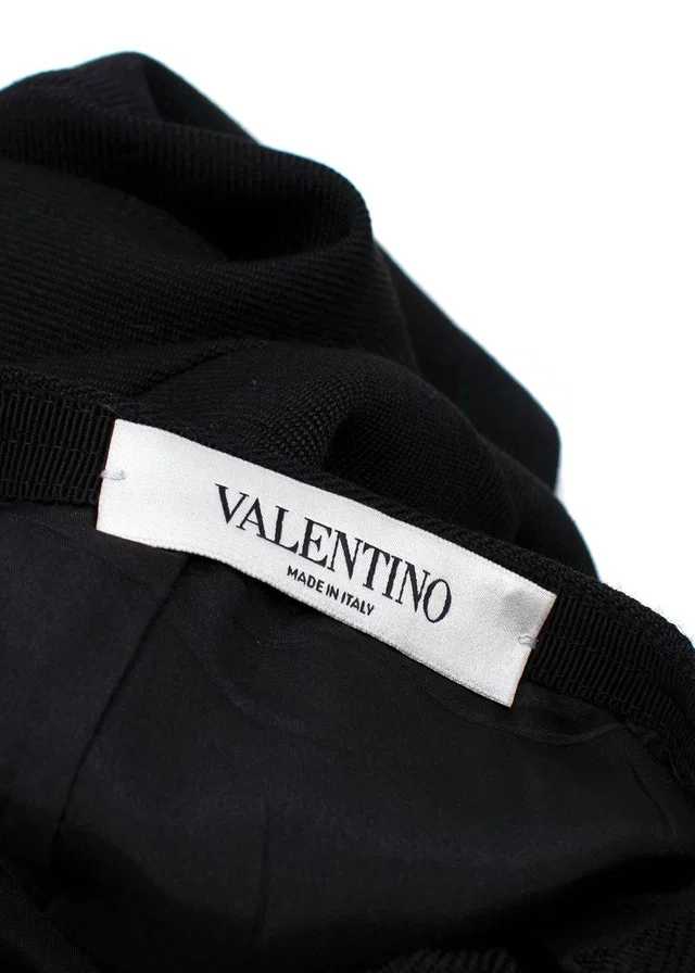 Valentino Garavani Beaded HeartBlack Wool Flared Skort in Wool from HEWI
