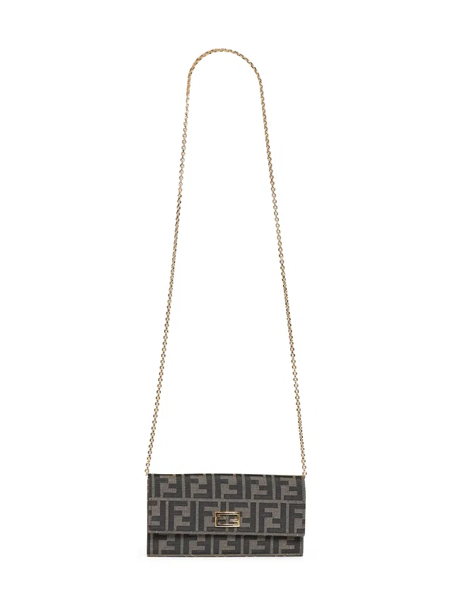 Fendi Continental Wallet — Brown Polyester in Brown Leather from HEWI