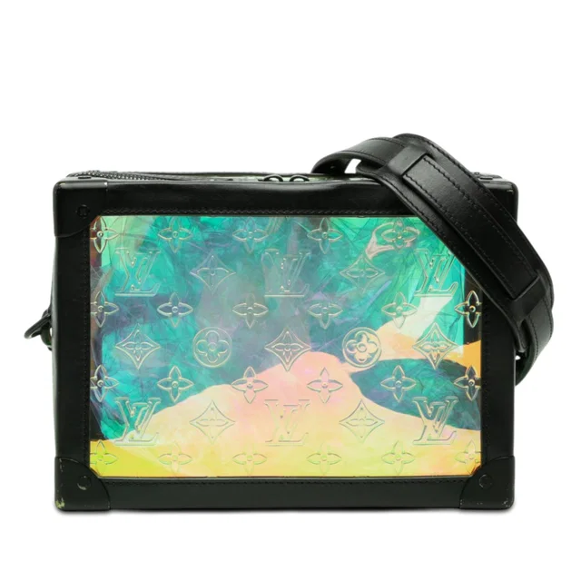 Black Louis Vuitton Monogram Prism Soft Trunk Crossbody Bag in Black Leather from Designer Revival