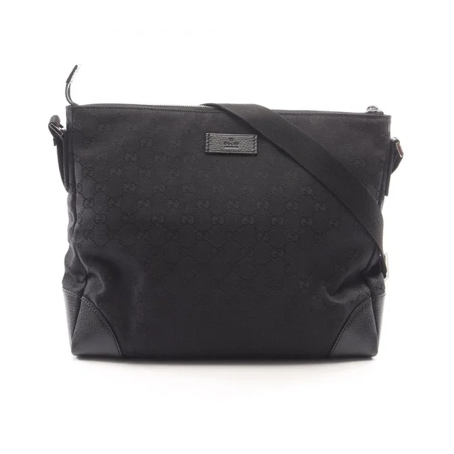 Gucci Shoulder Bag GG Canvas Black in Black Canvas from The Reluxe