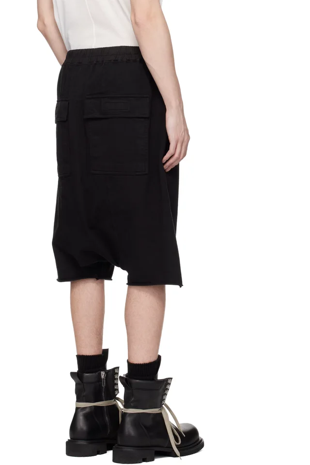 Rick Owens DRKSHDW Black Temple Drawstring Pods Shorts, photo 3 of 4 from SSENSE