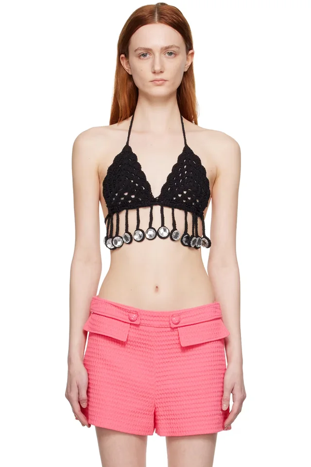 Moschino Black Crochet Camisole, image 1 of 1 from SSENSE