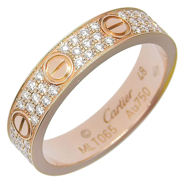 Cartier Mini Love Ring Au750 Diamond Ring Size 8 from LuxUness
