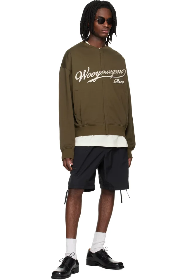 WOOYOUNGMI Khaki Cardigan Sweatshirt, photo 4 of 4 from SSENSE