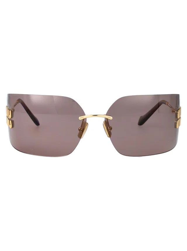 Miu Miu 0mu Gold Metal Frame Sunglasses in Gold from HEWI