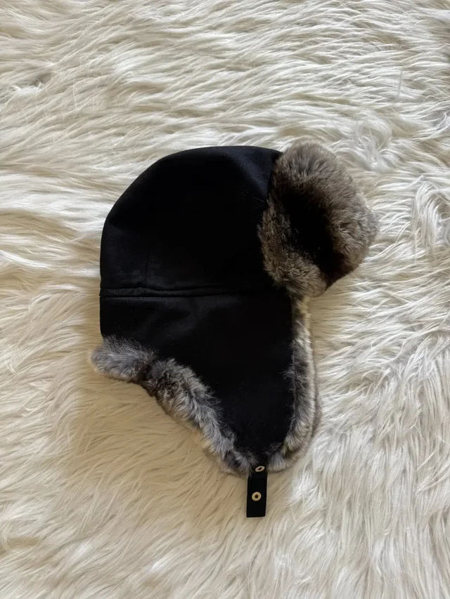 Loro Piana Cashmere Storm System Trapper Hat Mink Black M in black Cashmere from Grailed