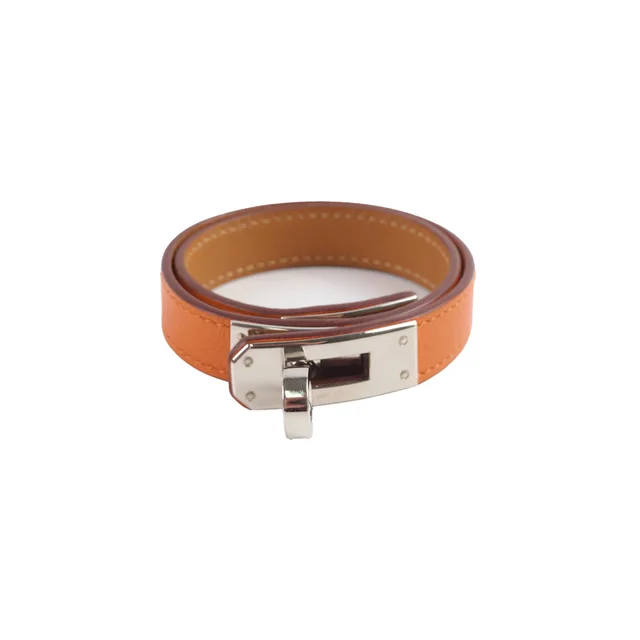 Hermès Kelly Double Tour Bracelet Orange Size S/T2 in Orange Swift leather from The Purse Affair