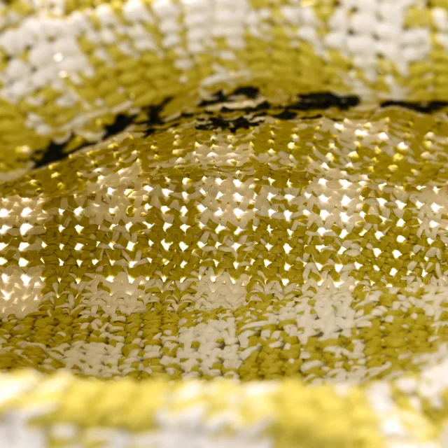 Prada Yarn Raffia Effect Crochet Embroidered Small Logo Tote Citron Yellow in Yellow Raffia from FASHIONPHILE, photo 5 of 9