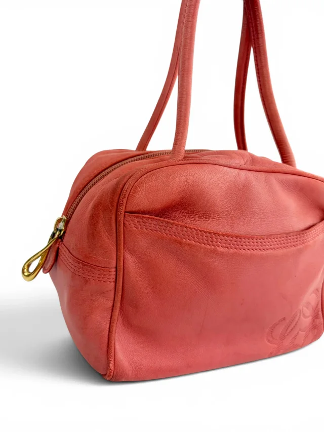 Loewe Pink Leather Anagram Small Handle Bag in Pink Leather from Season 2 Consign, photo 6 of 14
