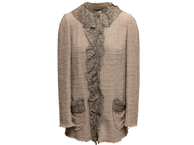 Taupe Dolce & Gabbana Boucle & Lace Jacket & Dress Set Size IT 40 in Taupe from Designer Revival, photo 2 of 2