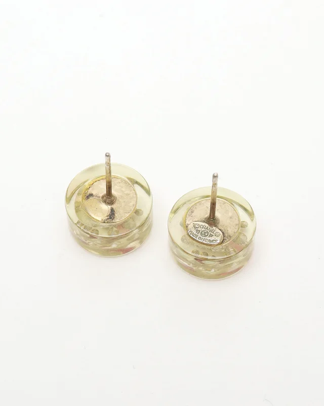 Chanel Coco Mark Resin Rhinestone Earrings in Resin from A Retro Tale, photo 3 of 4