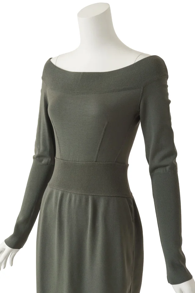 Alaïa 1990 F/W Off-Shoulder Knit Bodycon Dress in Wool from Recess LA, photo 2 of 6