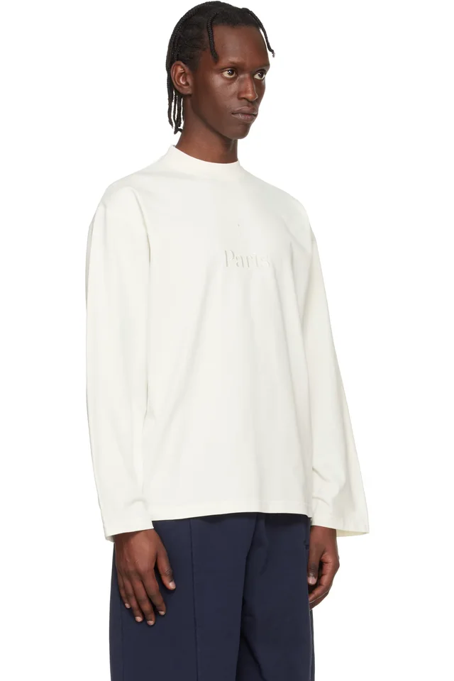 VETEMENTS Off-White 'Paris' Embroidered Longsleeve T-shirt, photo 2 of 2 from SSENSE