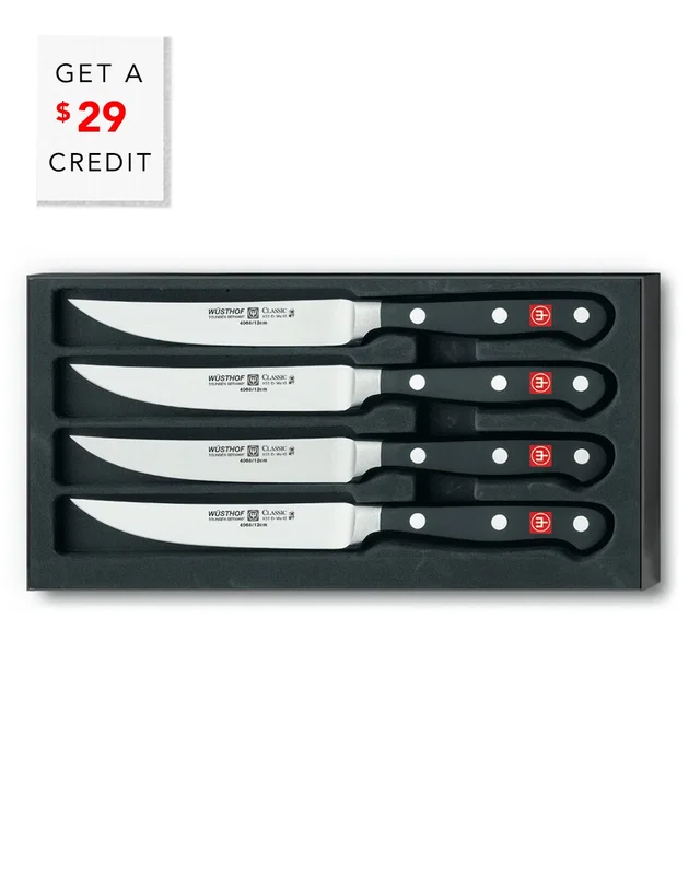 WÜSTHOF 4pc Classic Steak Knife Set with $29 Credit, image 1 of 1 from Rue La La
