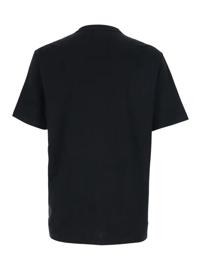 Hugo boss Black T-Shirt with Logo Lettering Embroidery on the Front in Cotton for Men in Black 100% Cotton, photo 3 of 6 from Gaudenzi Boutique