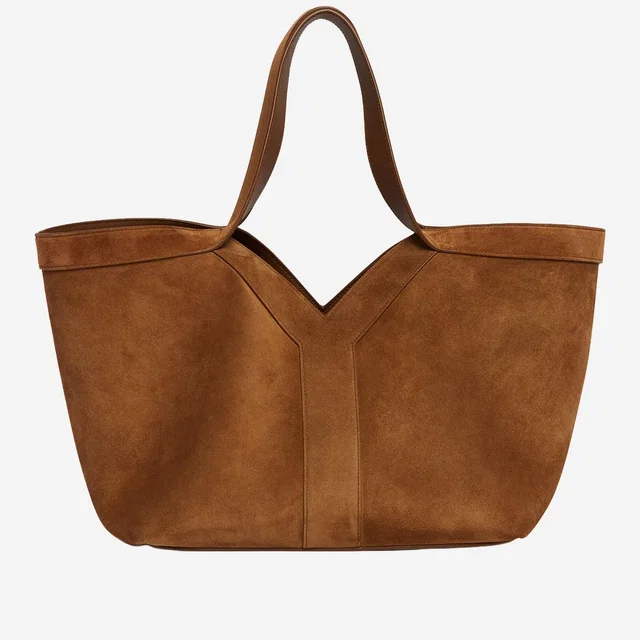 Saint Laurent Suede Tote Bag — Brown in Brown Suede from HEWI