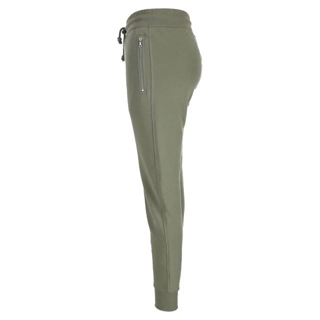 Dries Van Noten Drawstring Jogger Pants in Olive Cotton in green, photo 2 of 6 from ShopSimon
