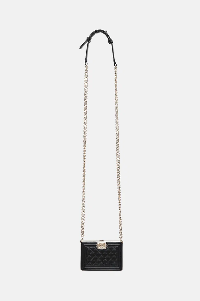 Chanel 2022 Box Boy Minaudiere Crossbody Bag in Leather from VSP Consignment