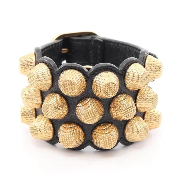 Balenciaga Studs Leather Bracelet in Leather from LuxUness
