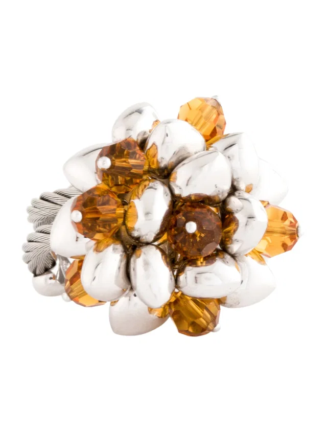 Charriol Crystal Cocktail Ring in orange from The RealReal