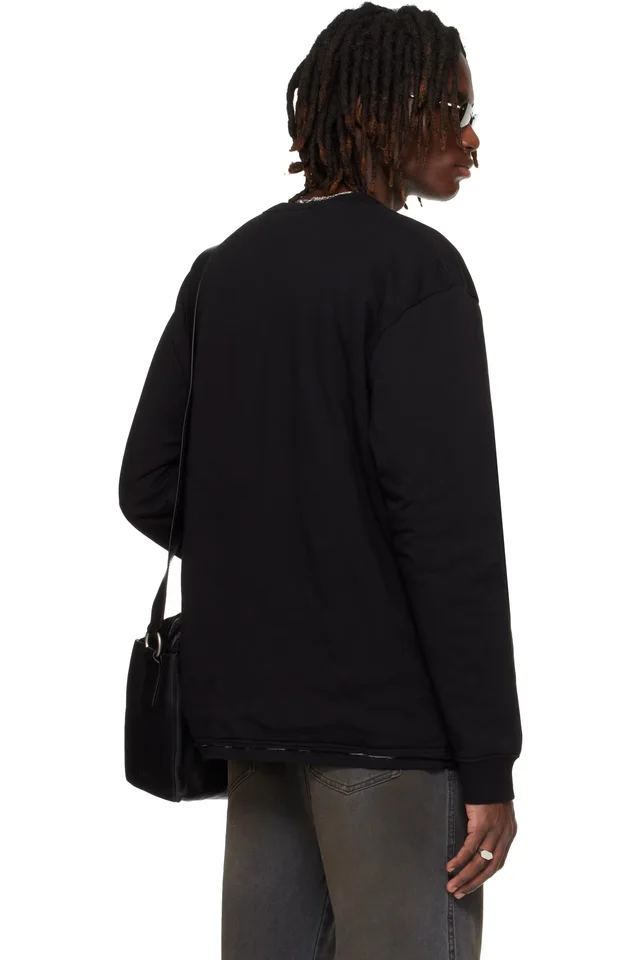 LU'U DAN SSENSE Exclusive Black Wadded L/S T-shirt, photo 3 of 4 from SSENSE