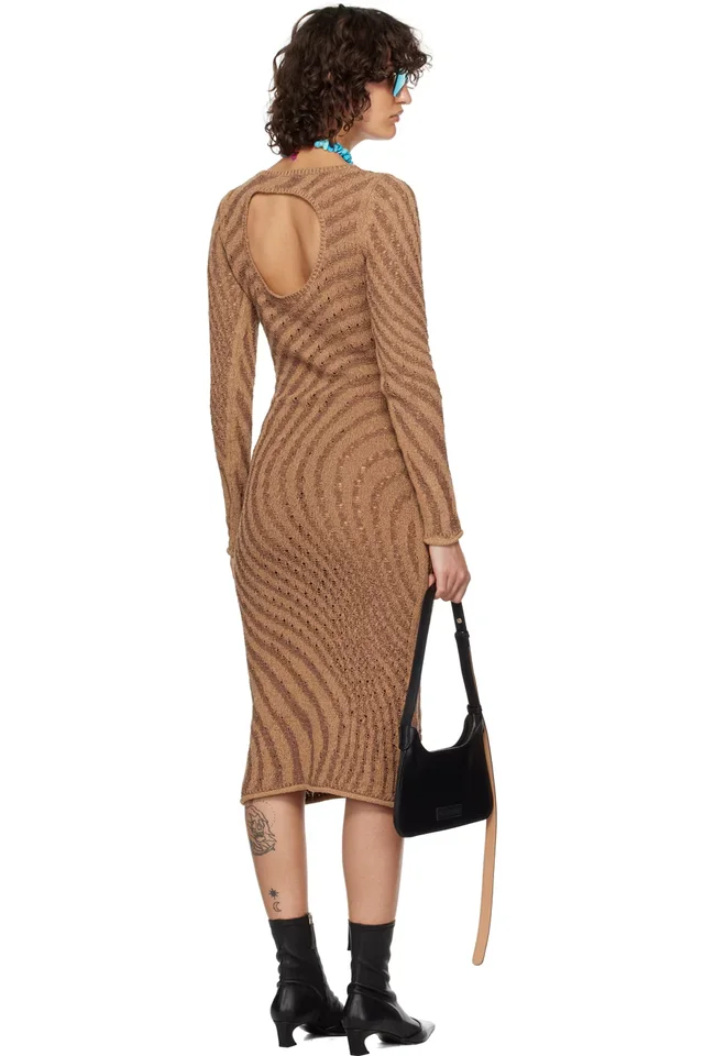 Acne Studios SSENSE Exclusive Brown Midi Dress, photo 3 of 4 from SSENSE