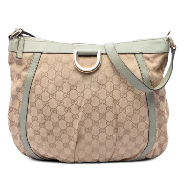Beige Gucci GG Canvas Abbey D Ring Crossbody in Beige Canvas from Designer Revival