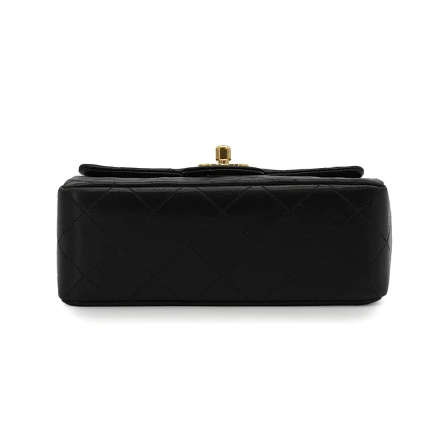 Chanel Vintage Mini Square 17 Chain Shoulder Bag Black Lamb Skin Gold Hardware in Black from Luxury Promise, photo 2 of 2