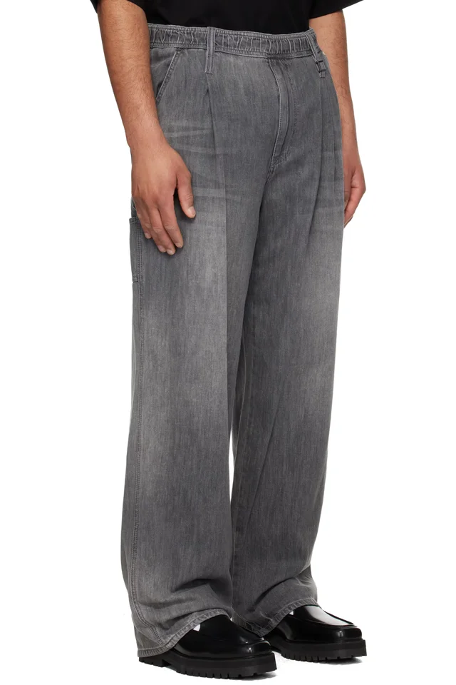WOOYOUNGMI Black Lightweight Banding Jeans, photo 2 of 4 from SSENSE