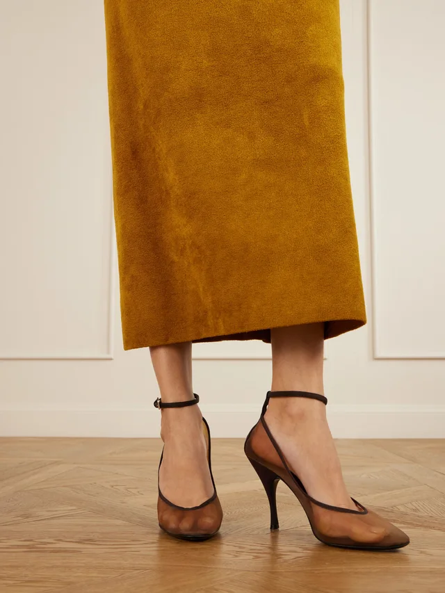 Alaia Round-toed mesh high-heeled shoes, photo 5 of 5 from SENSER