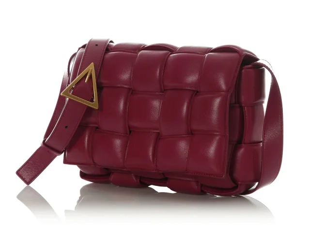 Bottega Veneta Maxi Raspberry Padded Cassette Bag in Woven leather from Ann's Fabulous Finds, photo 3 of 9