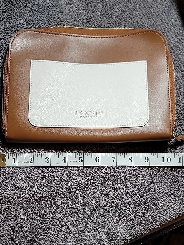 Lanvin Brown And White Travel Zip Wallet in brown|neutral from Poshmark