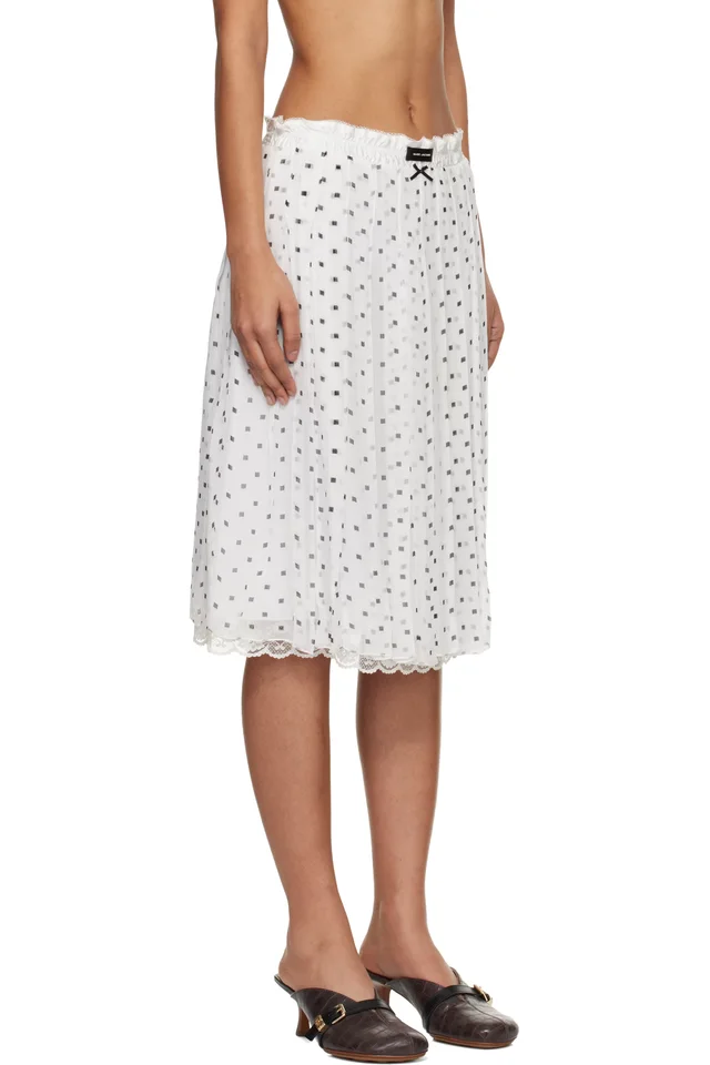 Marc Jacobs White Layered Crinkle Chiffon Midi Skirt, photo 2 of 2 from SSENSE