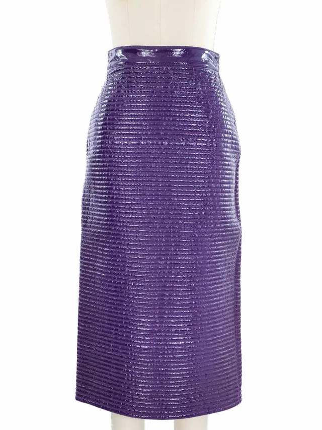 2023 Gucci Purple Leather Midi Skirt in Purple Leather from Arcade Vintage, photo 2 of 2