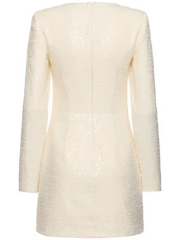 Self-portrait Short dress with long sleeves in 58% Acrylic, 31% Polyester, 11% Polyamide, photo 4 of 5 from LUISAVIAROMA