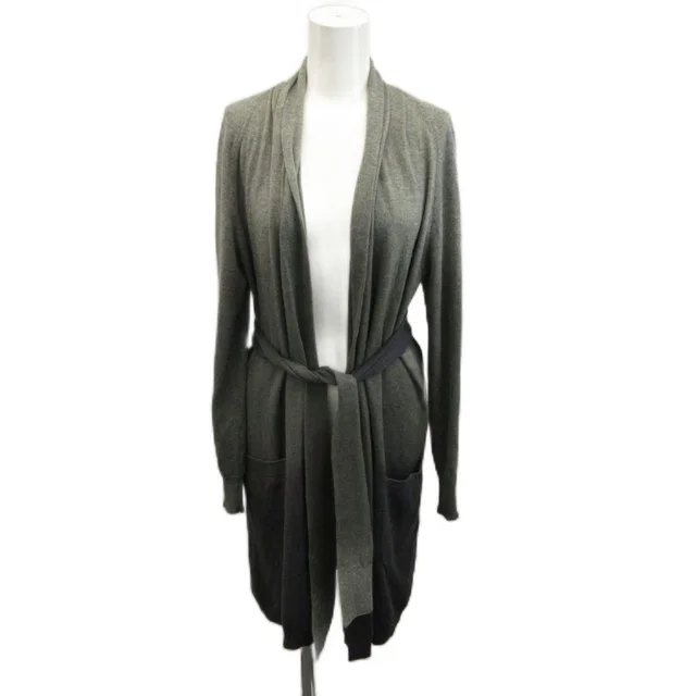 Max Mara Cardigan Gray Shawl Color Long Sleeve in Grey Silk from The Reluxe