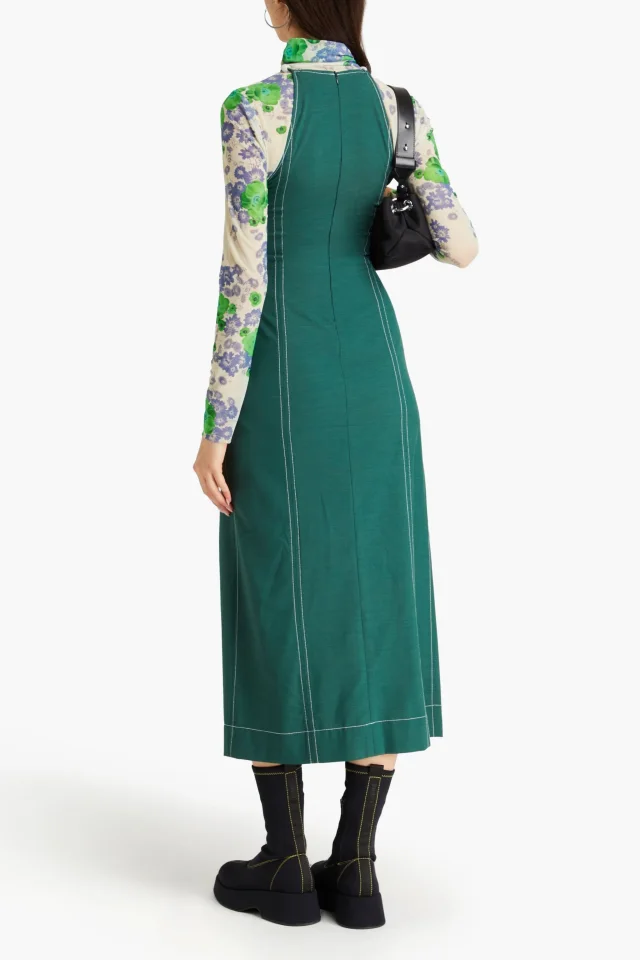 Ganni Bead-Embellished Woven Midi Dress, photo 3 of 4 from THE OUTNET