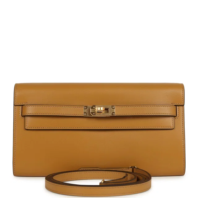 Hermès Kelly Wallet To Go Sesame Tadelakt Gold Hardware in Leather from Madison Avenue Couture