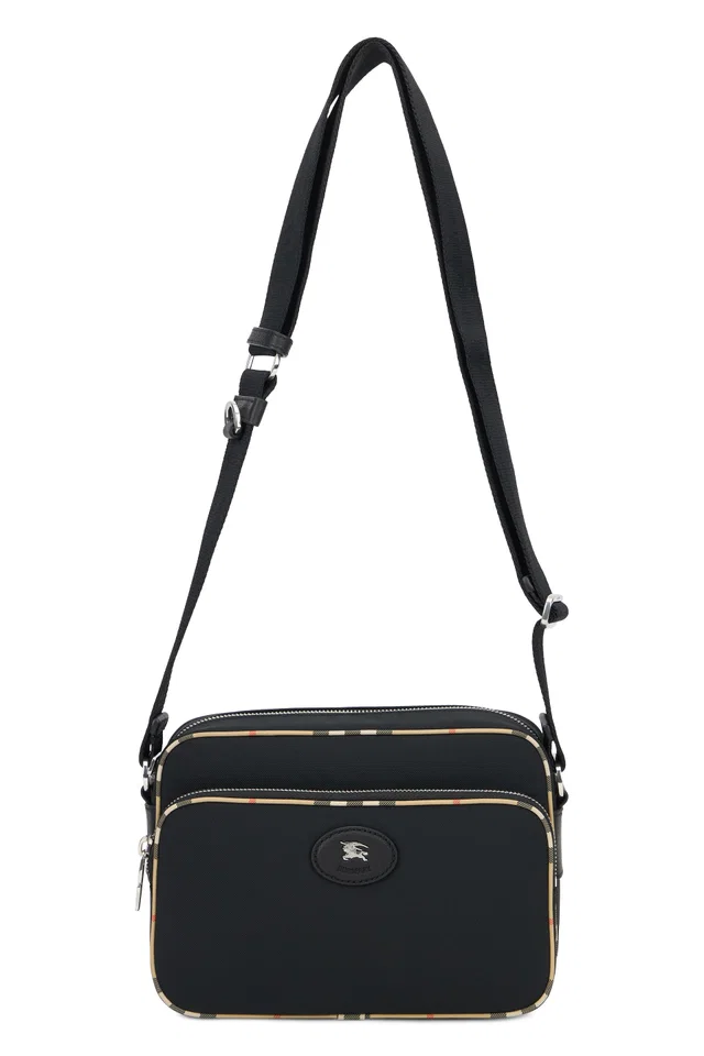 Burberry Logo-Embossed Nylon Shoulder Bag — Black Polyester in Black Nylon from HEWI