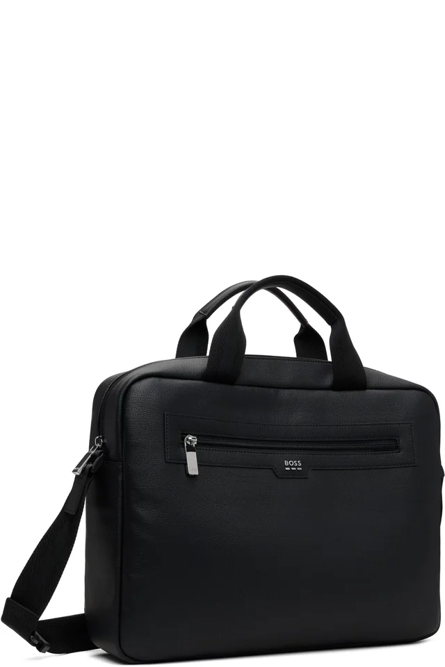 BOSS Black Grained Faux-Leather Briefcase, photo 2 of 2 from SSENSE