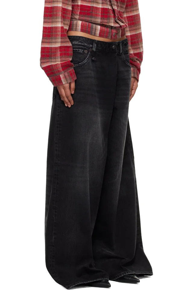R13 Black Nico Wrap Jeans, photo 2 of 4 from SSENSE