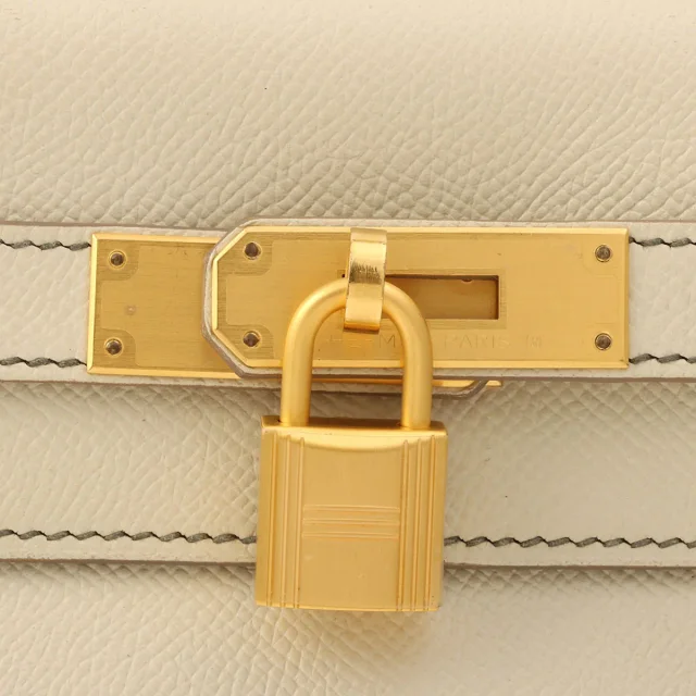 Hermès 2018 Kelly 28 Craie in White Epsom leather from VINTAGE QOO TOKYO, photo 8 of 13