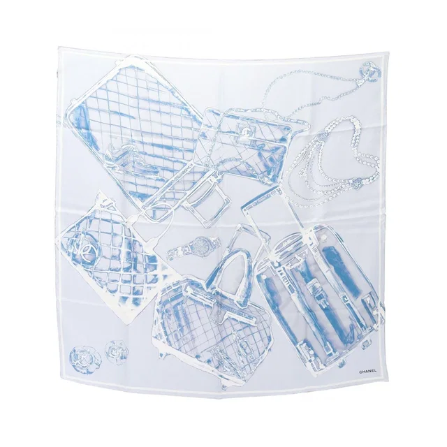 Chanel Scarf CC Logo All Over Silk in Silk from The Reluxe